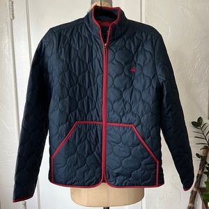 Brooks Brothers Navy Quilted Jacket with Red Trim